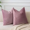 thumbnail image 1 of Chenchen Pink Purple Throw Pillow Covers 18x18 inch Set of 2 Decorative Velvet Pillow Covers for Couch Sofa Bed Soft Cushion Covers Cases with Invisible Zipper for Living Room Home Decor, 1 of 1