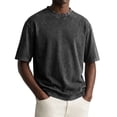 thumbnail image 2 of OIOLOYJM Oversized Vintage Washed Tshirts for Men Short Sleeve Crewneck Cotton Basic Tees Retro Loose Outdoor Solid Work Shirts Black L, 2 of 5