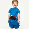 thumbnail image 4 of Fesfesfes Boys Summer Embroidered Stickers Short Sleeve Top Shorts Set, 4 of 7