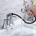 thumbnail image 3 of MAYEERTY 4" 2-Handle Centerset Bathroom Faucet with Pull Out Sprayer, Stainless Steel & Brass, Chrome, 3 of 6
