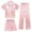 8-Light Pink, variant on Girls Pajamas 3 Piece Set Satin Button Down Pjs Short Sleeve Top Shorts & Long Pants Bow Valentine's Day Pajama Sets Silky Nightwear 3pcs Sleepwear