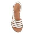 thumbnail image 4 of Women's Journee Collection Solay Flat Strappy Sandal White Faux Leather 10 M, 4 of 7