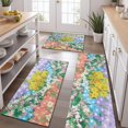 thumbnail image 2 of Pioneer Flower Floral Print Pattern Kitchen Rugs Sets Of 3,Kitchen Runner Rugs Non Skid Washable,Decorative Kitchen Floor Mats for Kitchen,Sink,Laundry,17"x30"+ 17"x47" + 17"x59", 2 of 6