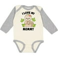 thumbnail image 3 of Inktastic Cute Sloth I Love My Mommy with Green Leaves Boys or Girls Long Sleeve Baby Bodysuit, 3 of 5