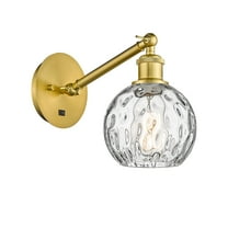 Innovations Lighting Ballston Athens Water Glass 6" - 1 Light 6" Sconce - Arm Adjusts Up and Down Clear Water Glass/Satin Gold