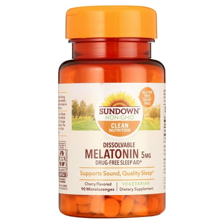Sundown Melatonin, Dietary Supplement, 5 mg, Quick Dissolve Microlozenges, 90 Ct