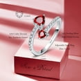thumbnail image 2 of FOREVER QUEEN Birthstone Rings 925 Sterling Silver Rings Adjustable Open Heart Stones Rings For Women, 2 of 5