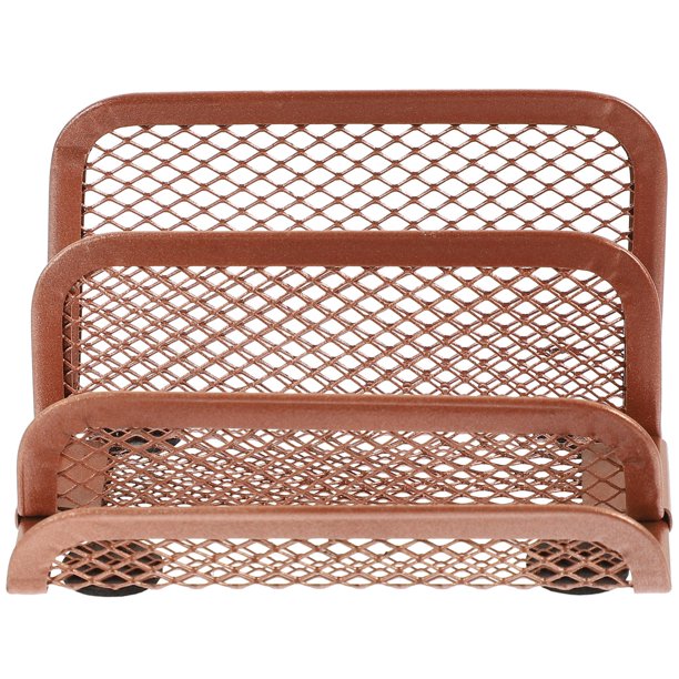 unbranded Rejilla Metálica Decorativa En Oro Rosa Para Organizar Documentos Y Revistas En Escritorio