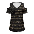 thumbnail image 6 of POLERO Women's Cut Out Cold Shoulder Tops US Flag Camo Print Summer Short Sleeve Sexy Shirts Travel Beach Hawaii Tunic Soft Lightweight Casual S, 6 of 8