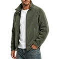 thumbnail image 2 of Men's Polar Fleece Jackets Lightweight Loose Soft Winter thermal Coats Outdoor Windproof Zip Up Jacket with Pockets Big & Tall Size M-5XL Army Green, 2 of 5