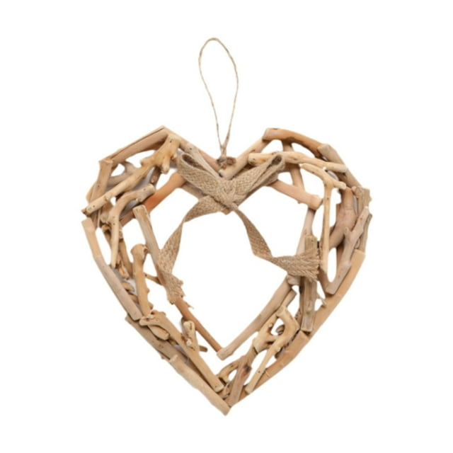 Adorno de madera en forma de corazón Adorno colgante de corazón de madera Decoración colgante M