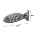thumbnail image 2 of Juguete de pez artificial de peluche Entrenamiento interactivo Juguete de hierba gatera Suministros para gatos Gris, 2 of 7