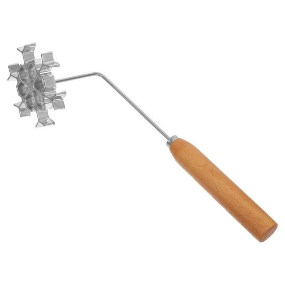 KAKOWELY Cuillère Profonde pour Frire 1 Ensemble Timbale en Fer avec Manche Moule en Forme de Flocon de Neige Moule Timbale Gaufré en Acier Inoxydable Kit de Fabrication de Tampons de Cuisson pour Cuire Biscuit Gâteau