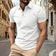 thumbnail image 1 of pstuiky camisetas para hombre, Camisa informal de verano de manga corta con cuello alto y botones para hombre camisas casuales para hombre m, 1 of 6