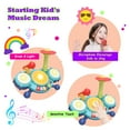 thumbnail image 4 of Contixo Kids Drum Set, Toys for Toddlers Ages 2-5, Musical Instrument w/ Lights & Sounds, 5 Playback Modes: Drum Effects, Songs & Piano Tunes, Blue, 4 of 7