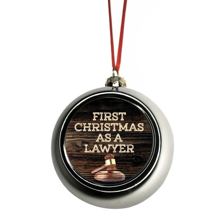 First Christmas As A Lawyer Career Job Gift Appreciation 1st First Christmas as a Lawyer Career Job Gift Appreciation 1st Ornaments Bauble Christmas Ornaments Silver Bauble - First Christmas As A Lawyer Career Job Gift Appreciation 1st