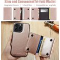 thumbnail image 3 of Casus Funda Tipo Cartera Para Iphone 16 Pro Max Compatible Con Magsafe Para Hombres Y Mujeres Funda Magnética Desmontable Para Teléfono Con Ranura Para Tarjetas Para Iphone 16 Pro Max 6,9 Pulgadas (Or, 3 of 5