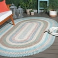 thumbnail image 3 of SAFAVIEH Braided Kaylee Striped Machine Washable Reversible Area Rug, Beige/Light Blue, 6' x 9' Oval, 3 of 20