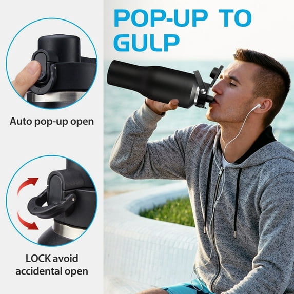 40 OZ Water-Bottle Fit Car Cup-Holder - Double Wall Vacuum Insulated Thermal with Lid and Straw, Stainless Steel Tumbler 40oz with Carrying Case, for Travel Drive