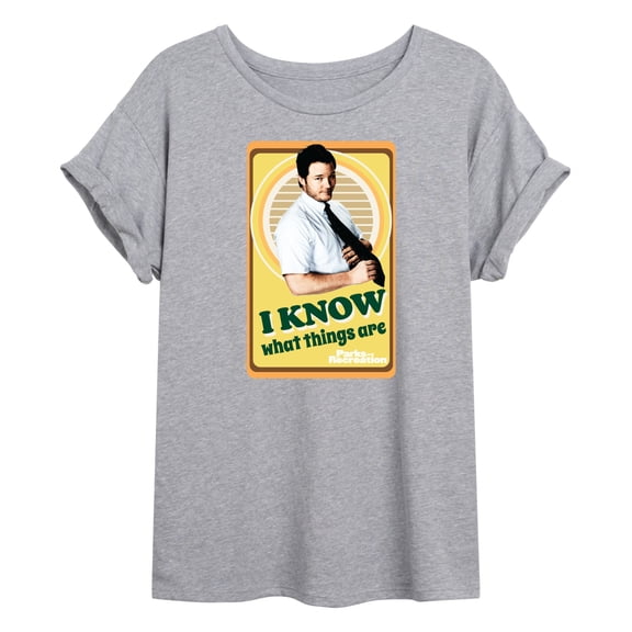 Parks and Recreation - I Know What Things Are - Juniors Ideal Flowy Muscle T-Shirt