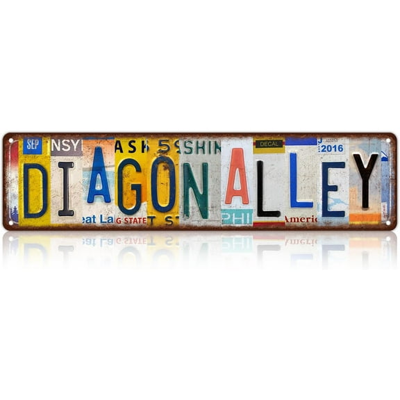 Vintage Diagon Alley Wall Decor Street Signs Magic Metal Tin Signs 16 x 4 Inches