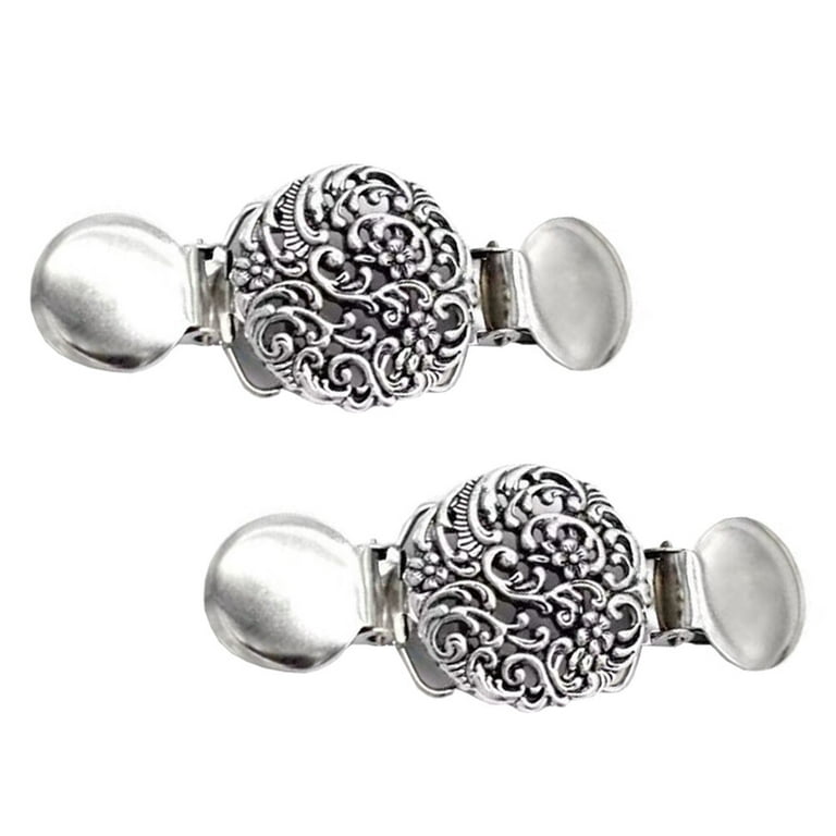 2Pcs Vintage Sweater Shawl Clips Cardigan Clips Clothing Decoration for  Female 