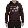 thumbnail image 2 of Wild Bobby The Way, The Truth & The Life Inspirational/Christian Unisex Graphic Hoodie Sweatshirt, Brown, Small, 2 of 5