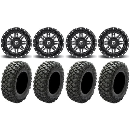 Fuel Lethal Black 15 Wheels 32 Crawler XG Tires Kawasaki Mule Pro FXT