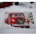 thumbnail image 2 of PKQWTM christmas cat lovers driving red car romance feline kittens Kitchen Dining Table Mats Placemats Size 12x18 Inches, Set of 2 Pieces, 2 of 2