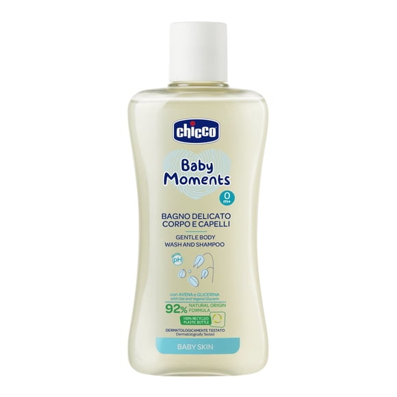 Chicco Shampoo Baby Moments Baño para Cuerpo y Cabello 200Ml