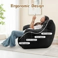thumbnail image 6 of YSICK Small Bean Bag Chair for Adults and Kids,Memory Foam Bean Bag Sofa with Armrests & Pockets，Beanbag Lounge Lazy Floor Sofa for Living Room, Bedroom,Black, 6 of 7
