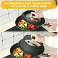 thumbnail image 4 of Vented Tempered Glass Lid Wok Lid for Stockpot Pot Pan, 10.5 inch Multifunction Silicone Cover Collapsible Microwave Splatter Lid Cover Microwave Safe, 4 of 8