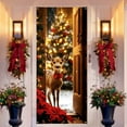 thumbnail image 6 of Christmas Door Cover, Xmas Door Cover Christmas Front Door Covers Winter Santa Claus Snowman Christmas Door Cover Decoration Hanging Door Cover Christmas Festival Party Photography Hanging Decoration, 6 of 7