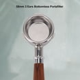 thumbnail image 3 of 58mm Bottomless Portafilter, 3 Ears Stainless Steel Coffee Portafilter With Wood Handle & Filter Basket, Compatible For Barsetto Coffee Machine, 3 of 8