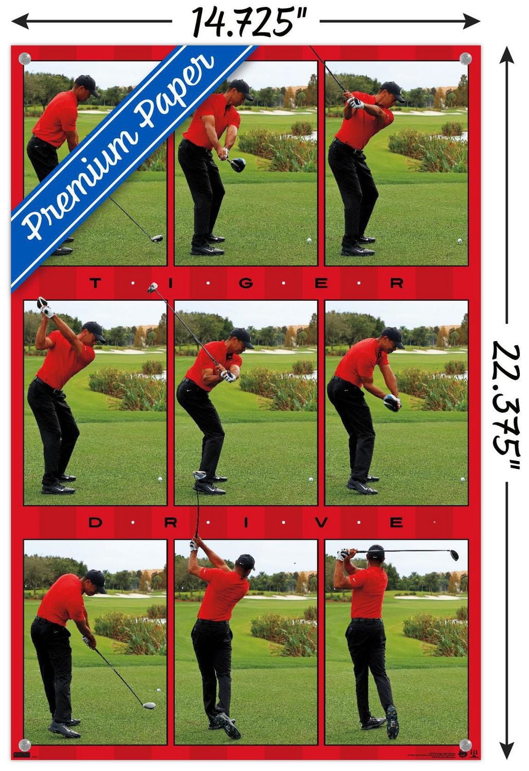 Tiger Woods - Drive Wall Poster, 22.375" x 34"