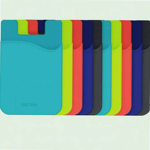 10 Pack Phone Card Holder, Silicone Adhesive Credit Card Pouch for iPhone Samsung Galaxy Android