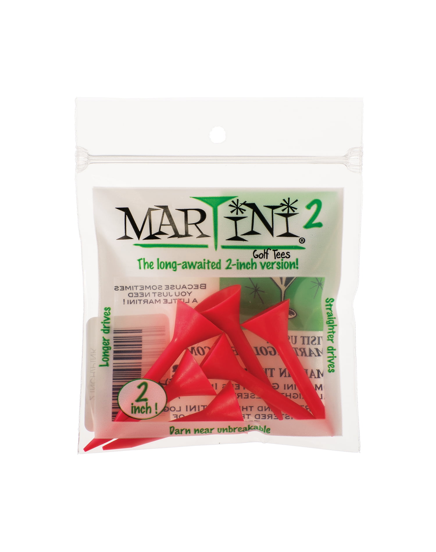 Martini Unbreakable 2'' RED Golf Tees
