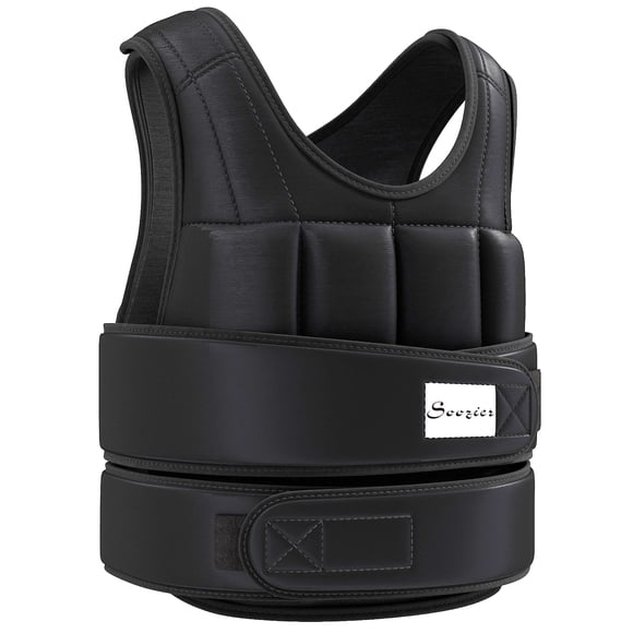 Soozier 22lbs Weighted Vest, Adjustable Running Weight Vest, Black