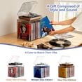 thumbnail image 6 of Olakee Premium Acrylic Turntable Stand with Vinyl Storage – Modular, Expandable, Now-Playing Display in Amber Brown, 6 of 7