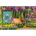 thumbnail image 4 of Happy Easter Garden Flag Vertical Double Sided 12.5 x 18 Inch Colorful Wreath of Flowers Eggs and Rabbits Burlap Yard Outdoor Decor, 4 of 6