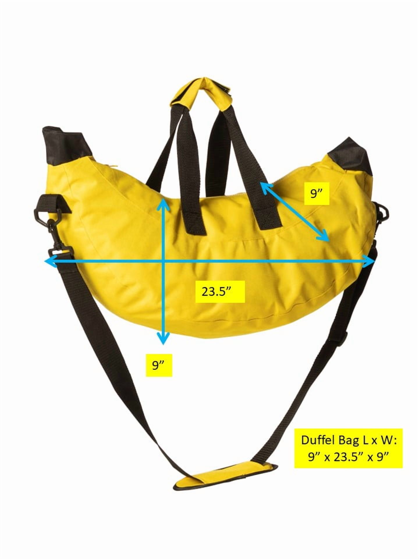 Banana Shaped Small Duffle Bag with Adjustable Strap, Yellow, Women and Men, Unisex, Yellow, R1419-OS