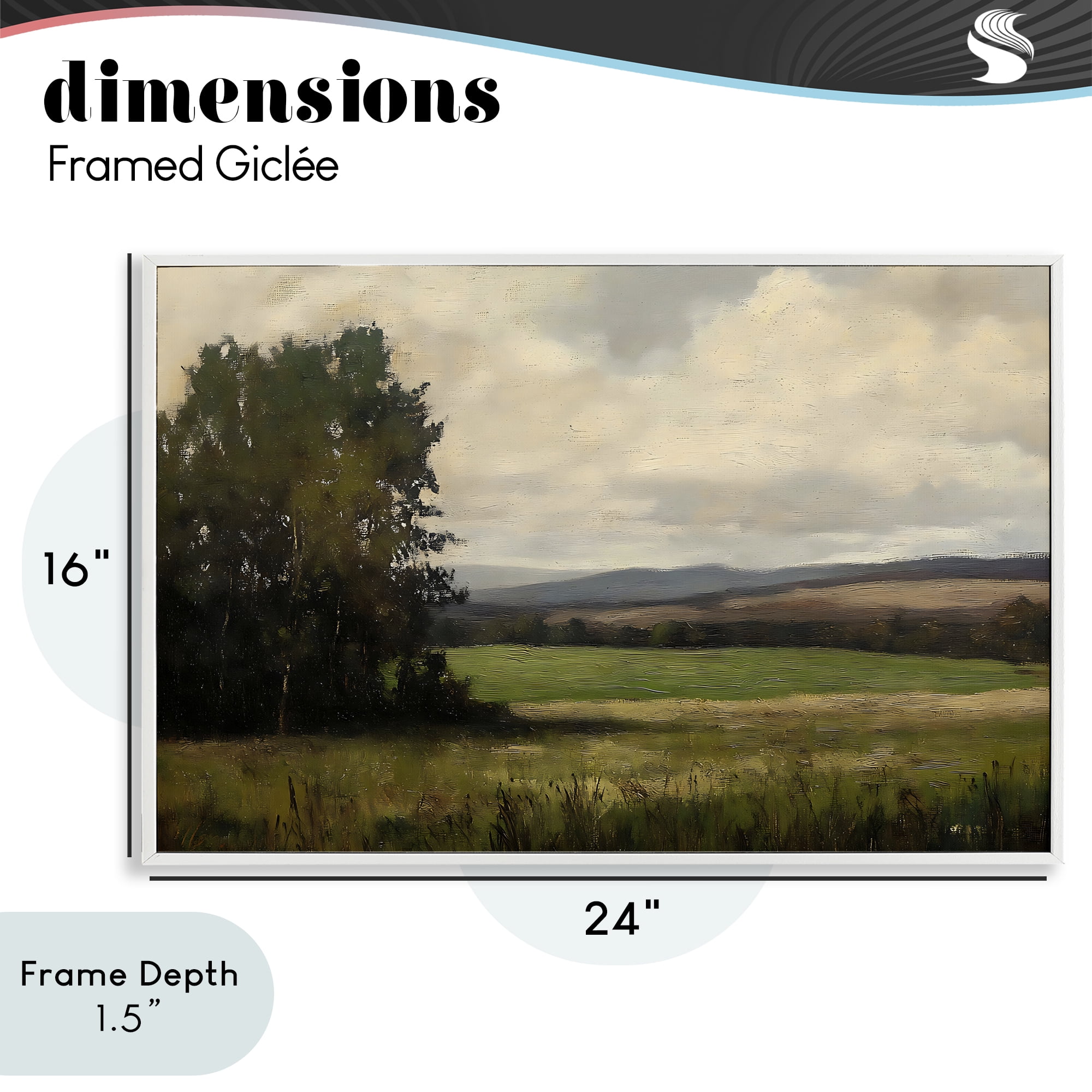 Stupell Industries Hills In The Distance White Framed Giclee Art, design by Creative Studio