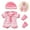Pink, variant on Reborn Doll Clothes, Simulation Doll Outfit, Christmas Dress Set for 12 Inch Dolls, Elastic Material, Easy to Put On and Take Off, Suitable for Holiday Dress Up and Gift Giving