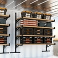thumbnail image 5 of GIOTORENT Heavy Duty Shipping Container Shelving, 4-Tier Wall Mounted Rack, 4 Pack, 1100 lb Capacity, Black, 5 of 8