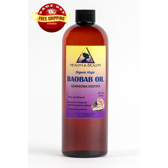 Baobab Oil Unrefined Organic Extra Virgin Cold Pressed Prime Fresh Pure 16 oz