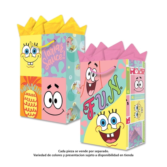 Bolsa de Regalo Granmark Bob Esponja Mediana 26 cm x 20 cm varios modelos 1 pieza