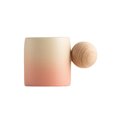 thumbnail image 2 of Ceramic Mini Coffee Cup with Wooden Ball Handle, Gradient Glaze Small Tea Cup for Home or Office Use, 2 of 6