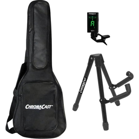 ChromaCast Soprano Ukulele Soft Case, Padded Gig Bag, Includes Clip-on Tuner & Stand