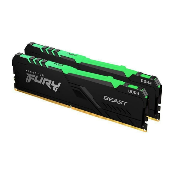 Kingston Fury Beast RGB 16GB Kit (2x8GB) 3600Mhz DDR4 CL17 UDIMM Memory Gamer for PC Color RGB (KF436C17BBAK2/16)