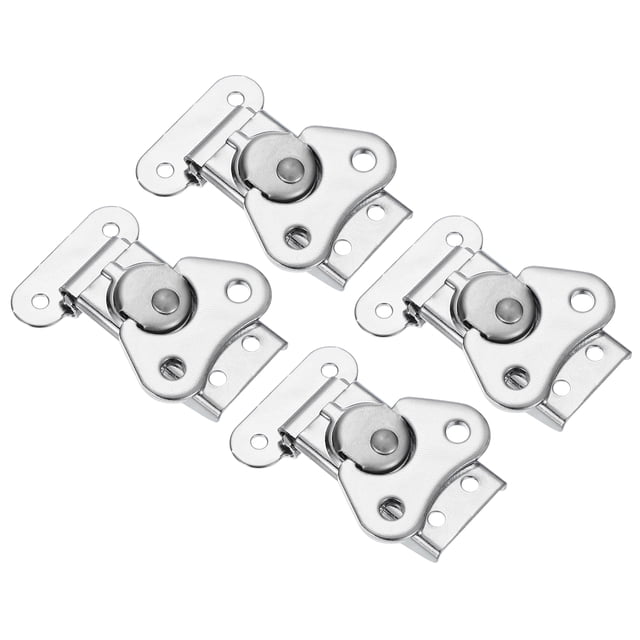 Uxcell 2"x1.5" Pestillo de mariposa pequeño con resorte de acero, tono plateado, paquete de 4